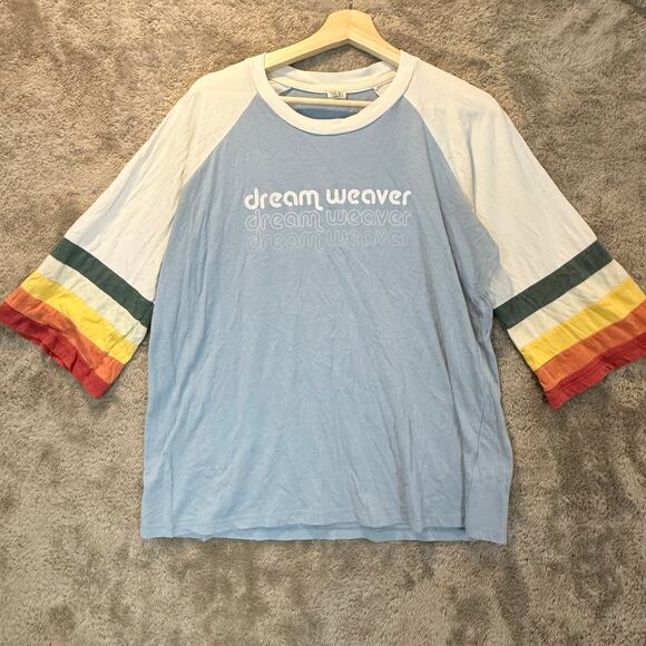 Camp Collection Dream Weaver Retro Charlie Tee T Shirt Rainbow Bell Sleeves L - Picture 1 of 8